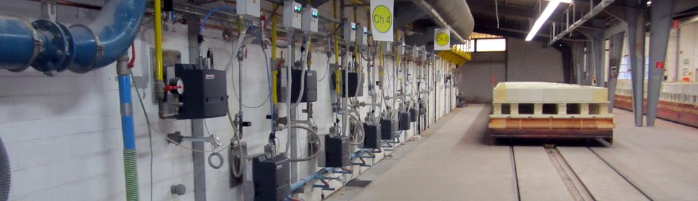 Tunnelofen mit Seitenbefeuerung und Impulsbrenntechnik